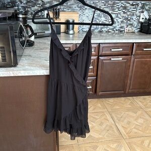 Abercrombie Black Ruffle Wrap Mini Dress